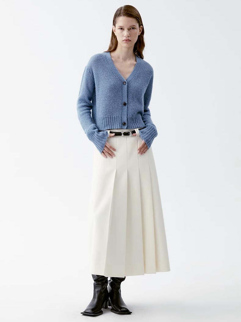 INSIS｜Twill Vintage Exquisite Anti-wrinkle Asymmetric Pleated Skirt