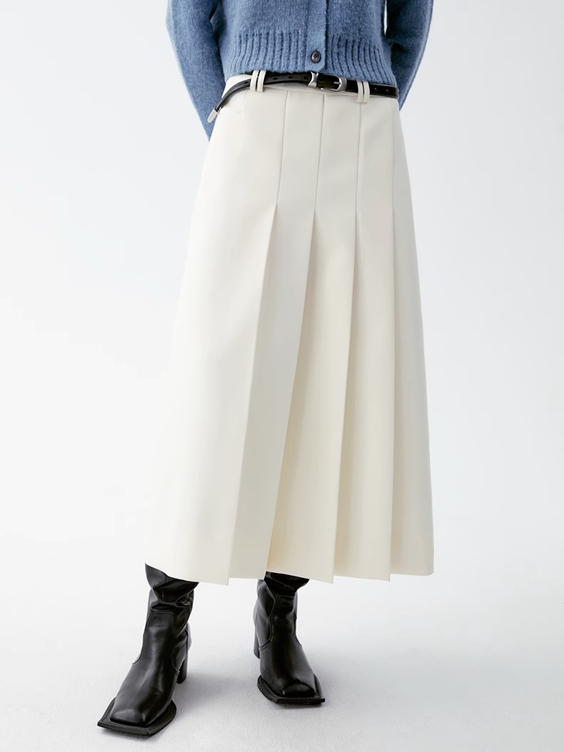 INSIS｜Twill Vintage Exquisite Anti-wrinkle Asymmetric Pleated Skirt
