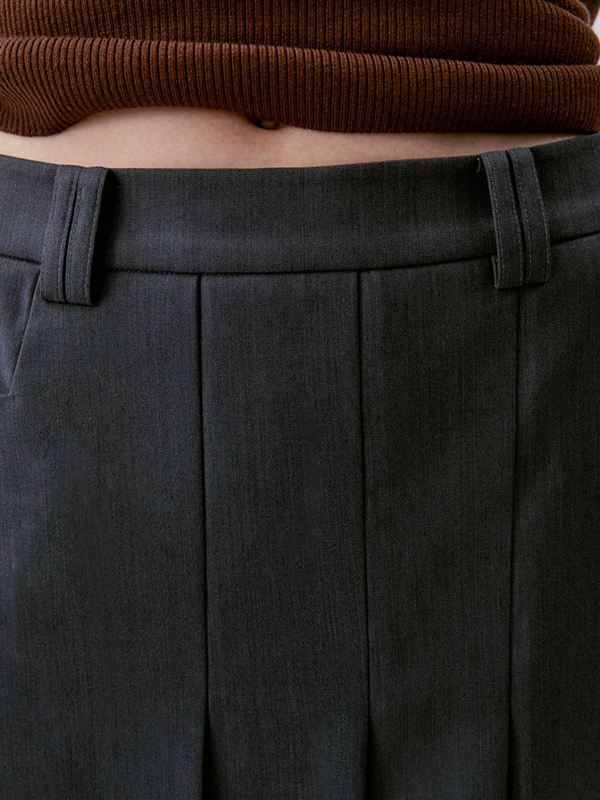 INSIS｜Twill Vintage Exquisite Anti-wrinkle Asymmetric Pleated Skirt