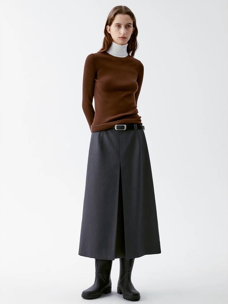 INSIS｜Twill Vintage Exquisite Anti-wrinkle Asymmetric Pleated Skirt