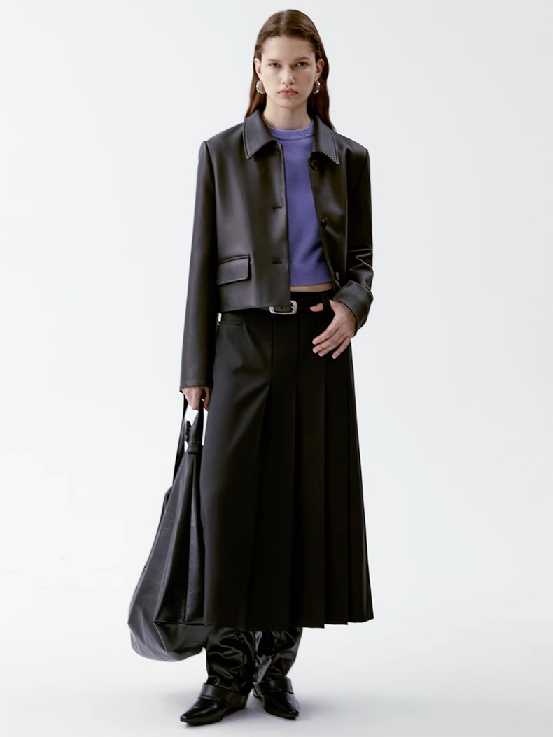 INSIS｜Twill Vintage Exquisite Anti-wrinkle Asymmetric Pleated Skirt