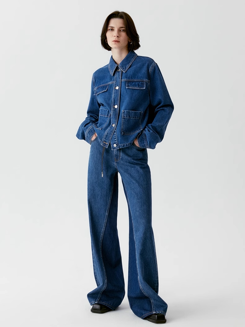 INSIS｜Sunset Shadow Patch Wide Leg Jeans