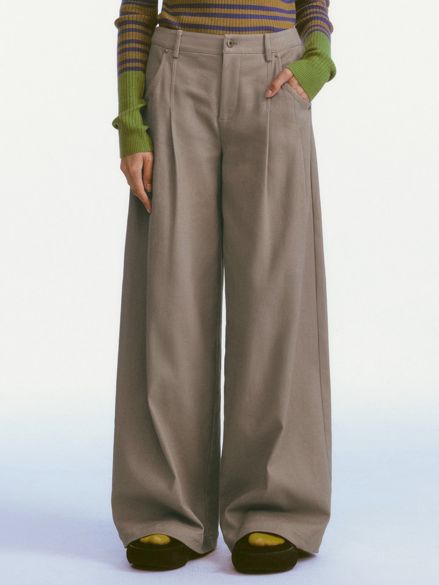 Demode｜Dopamine Colorful Pressed Loose Wide Leg Pants