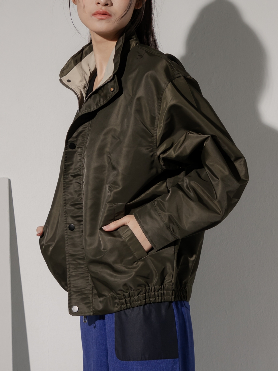 Common Comma｜Gabardine Nylon Vintage Jacket Olive