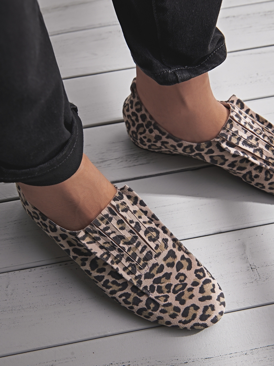 Womens leopard slip on sale on