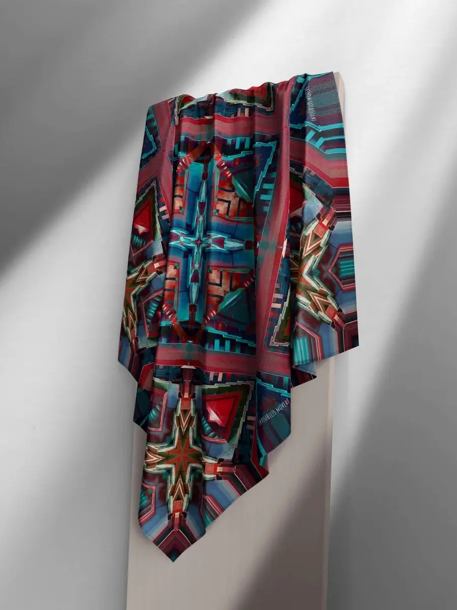 AWARDED COLLECTION｜TANGRAM TILE SILK SCARF WITH BAMBOO BOX