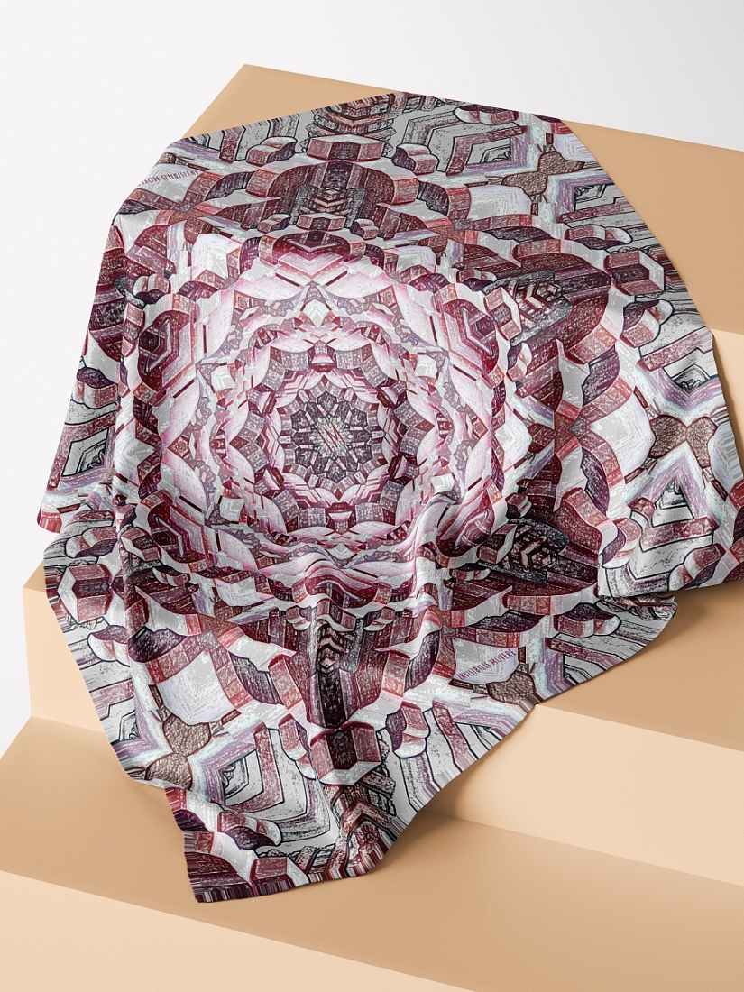 SILK SCARF｜MANDALA PATTERN RED MULTI