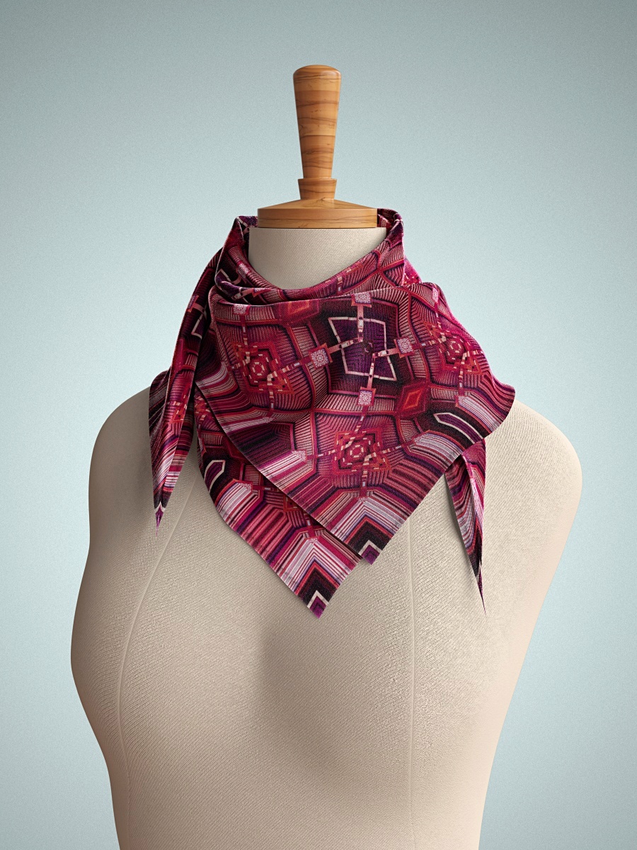 AWARDED COLLECTION｜LACQUAR BOX SILK SCARF WITH BAMBOO BOX