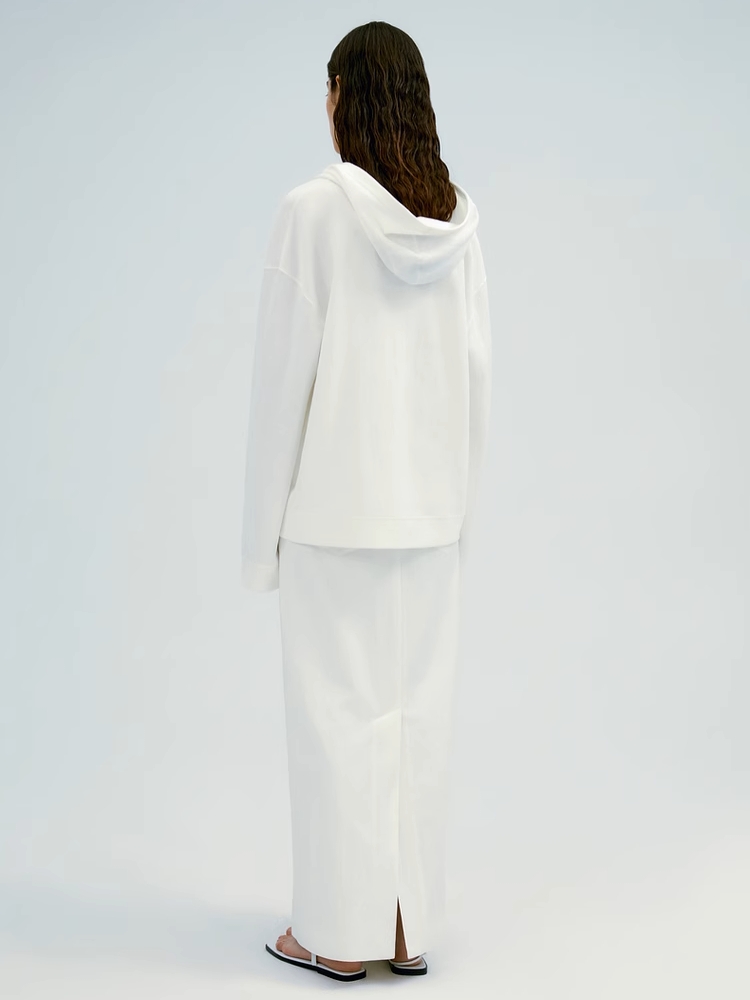INSIS｜Fashionable Slightly Wrinkled Large V-Neck Hooded Top
