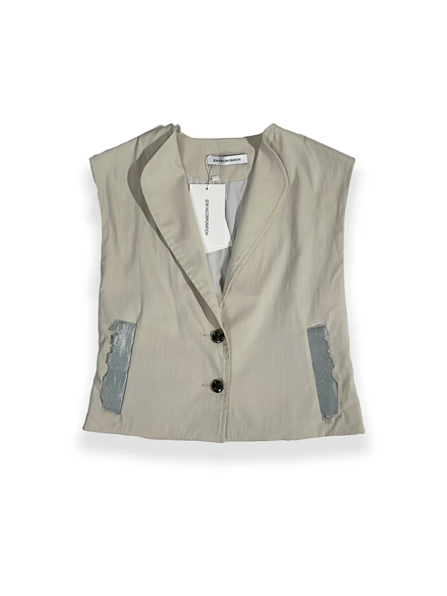 SEW・縫｜ Khaki Lapel Suit Vest