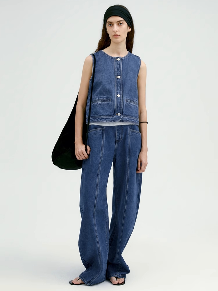 INSIS｜Nordic Natural Cotton Short Denim Vest