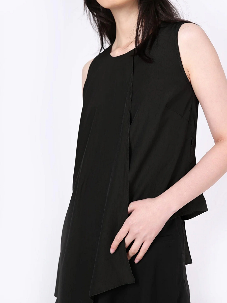 Salient Label｜Raelyn Viscose Cupro Front Draped Panel Top