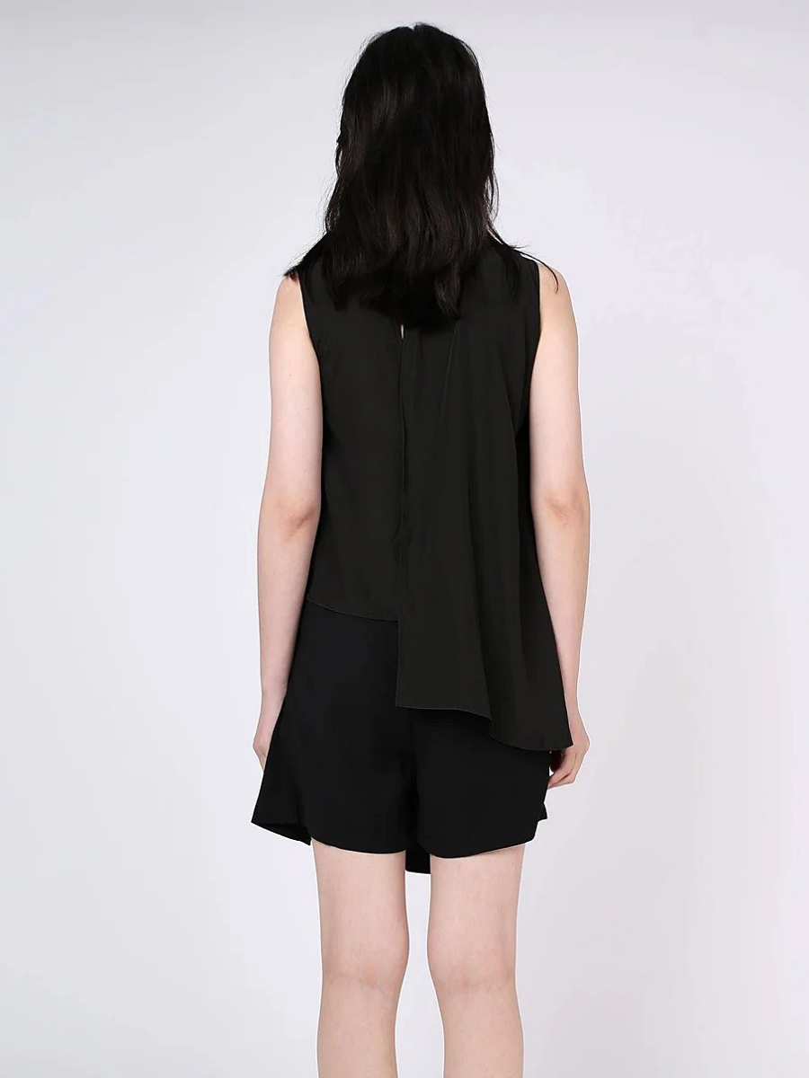 Salient Label｜Raelyn Viscose Cupro Front Draped Panel Top