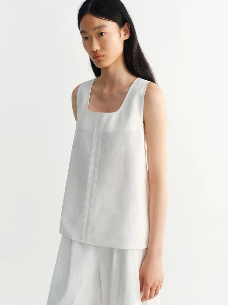 INSIS｜U-Neck Twisted Back A-Line Tank Top