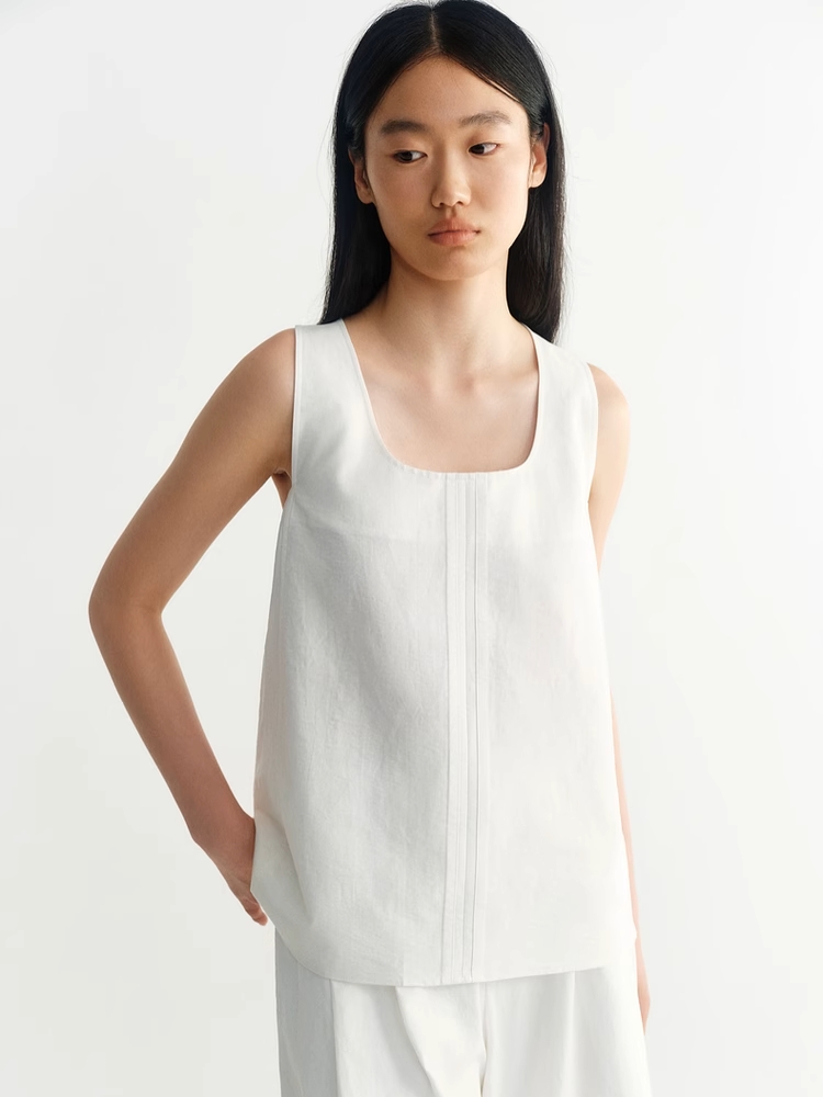 INSIS｜U-Neck Twisted Back A-Line Tank Top