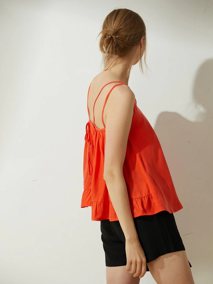 Salient Label｜Hekate EcoVero™ Cupro Tie-back Top in Hydro