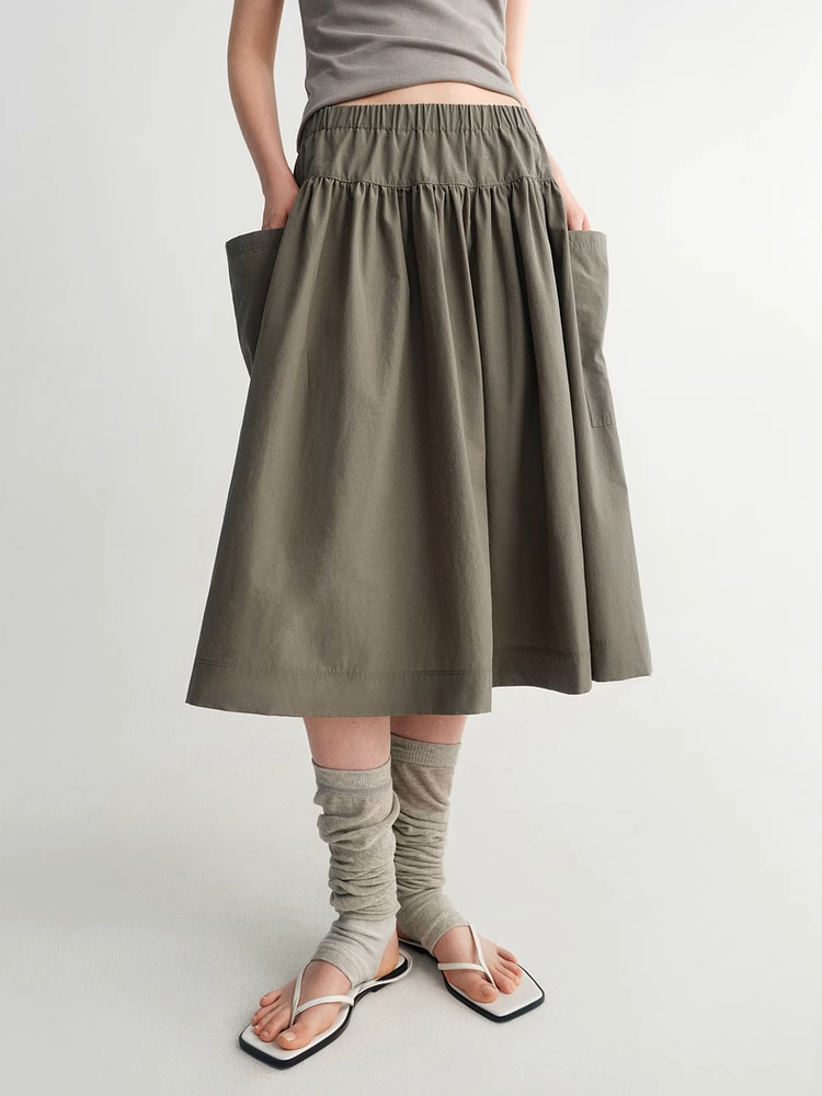 INSIS｜Nordic Romantic Casual Pleated Large Pocket Skirt