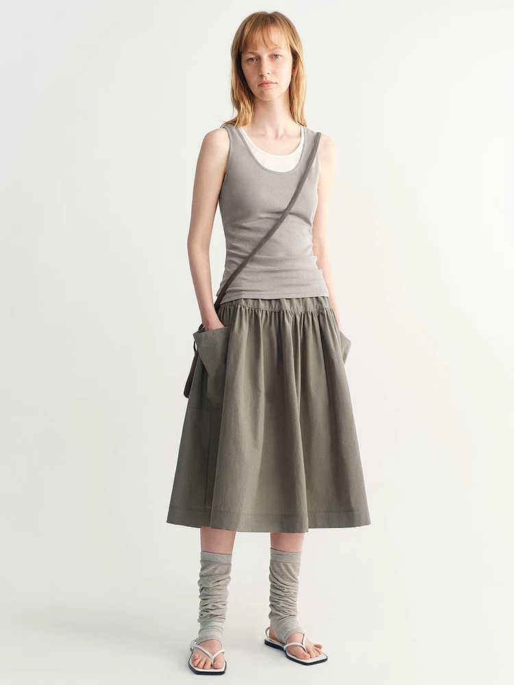 INSIS｜Nordic Romantic Casual Pleated Large Pocket Skirt