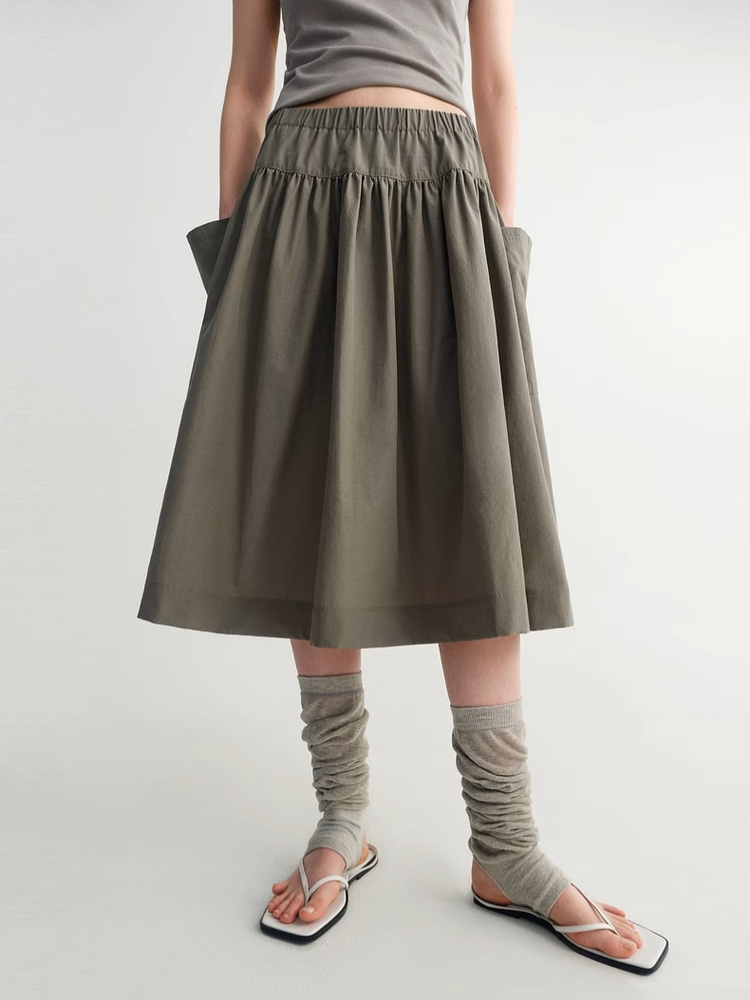 INSIS｜Nordic Romantic Casual Pleated Large Pocket Skirt