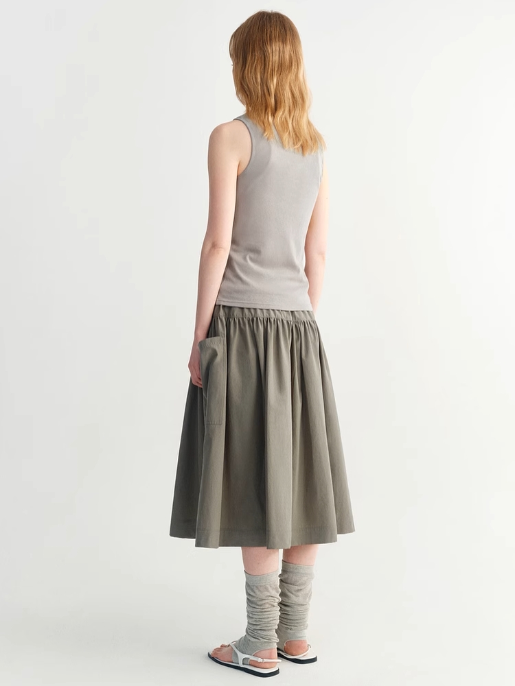 INSIS｜Nordic Romantic Casual Pleated Large Pocket Skirt