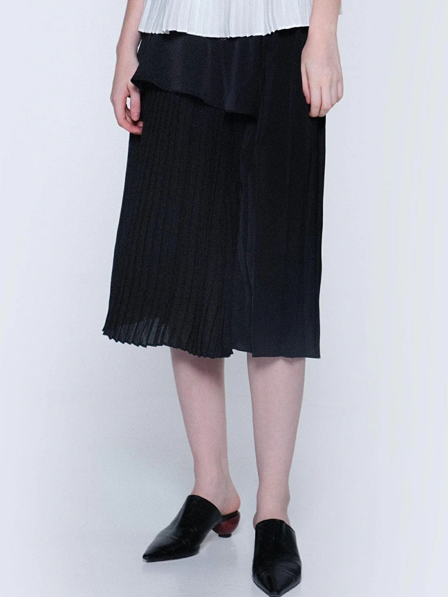 Salient Label｜Elkin Pleated Colourblock Skirt