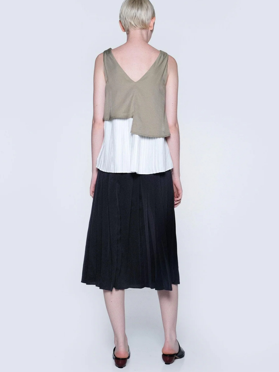 Salient Label｜Elkin Pleated Colourblock Skirt