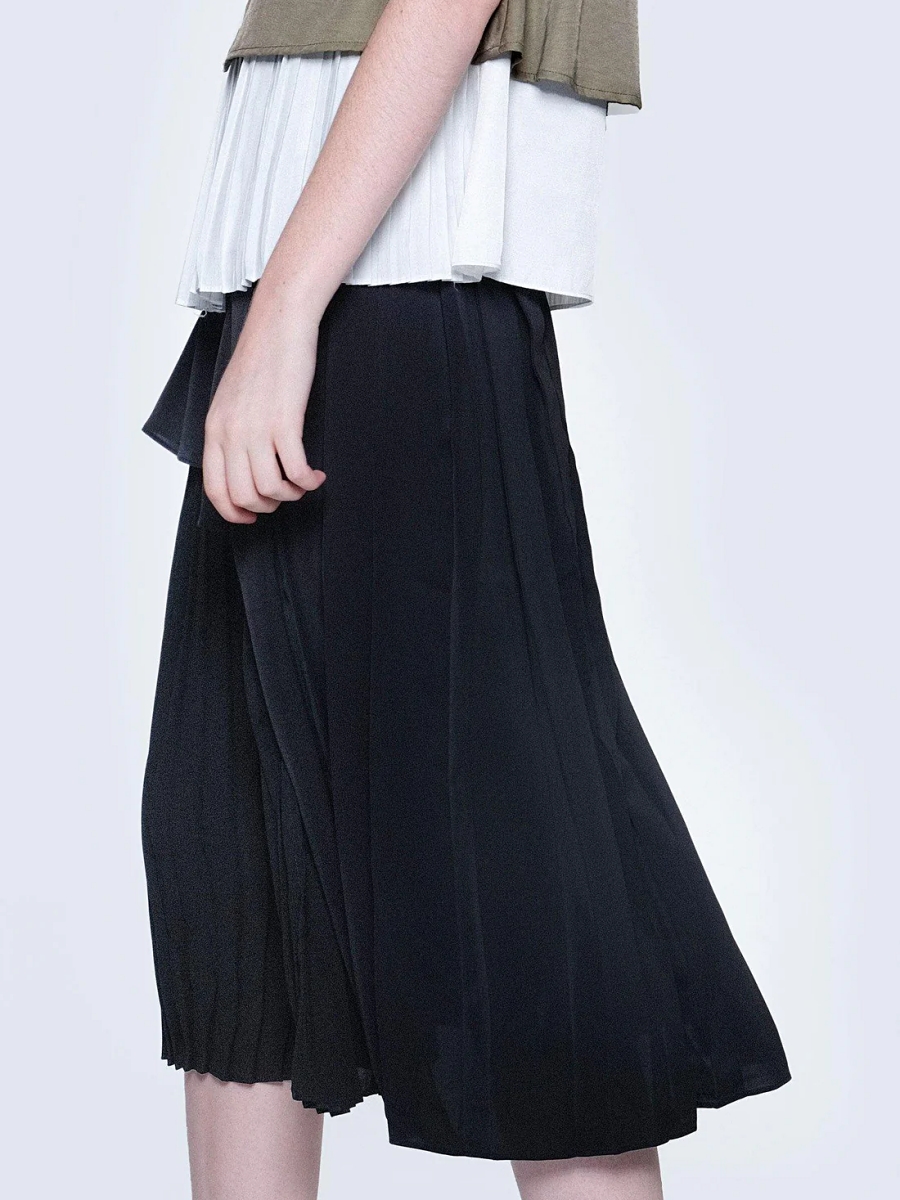 Salient Label｜Elkin Pleated Colourblock Skirt