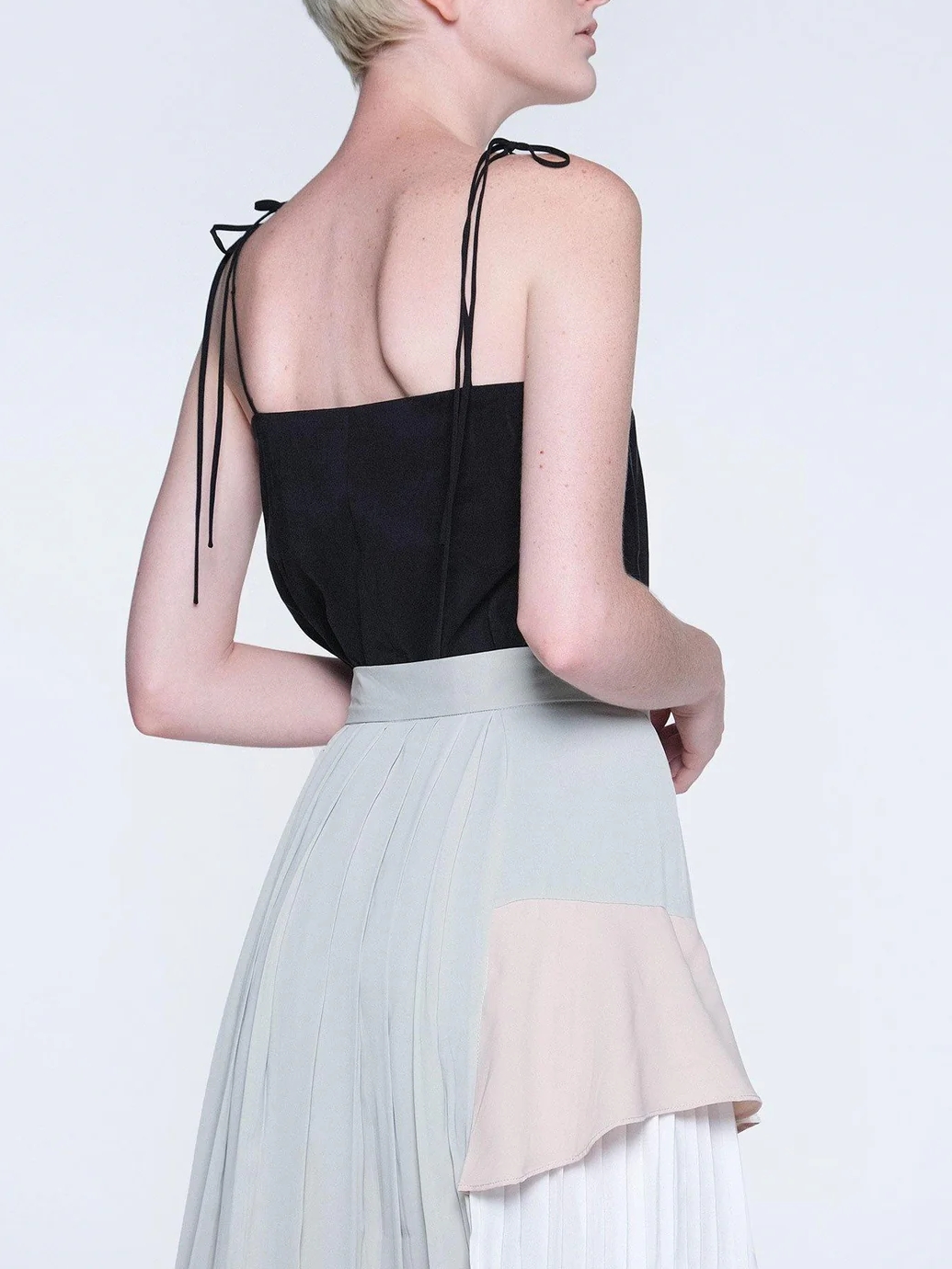 Salient Label｜Elkin Pleated Colourblock Skirt