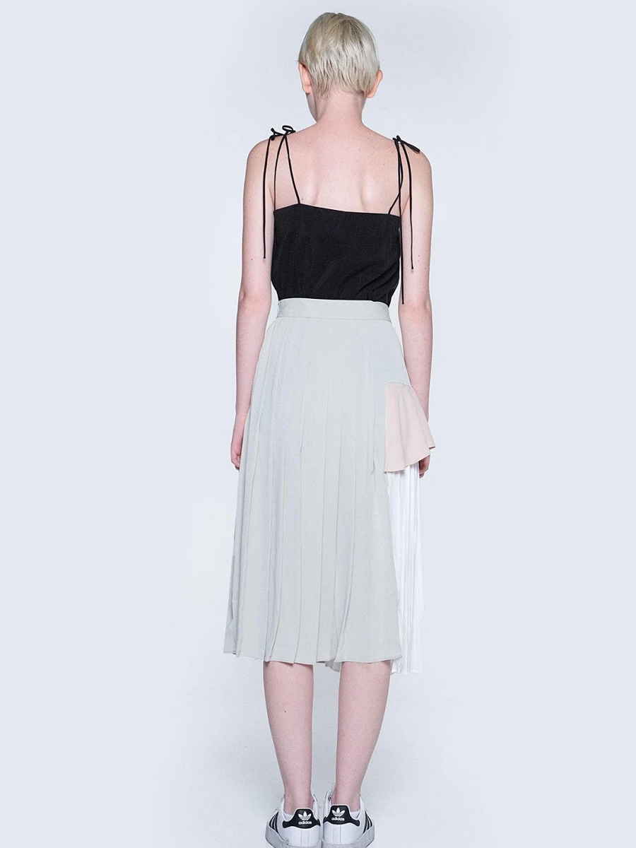 Salient Label｜Elkin Pleated Colourblock Skirt