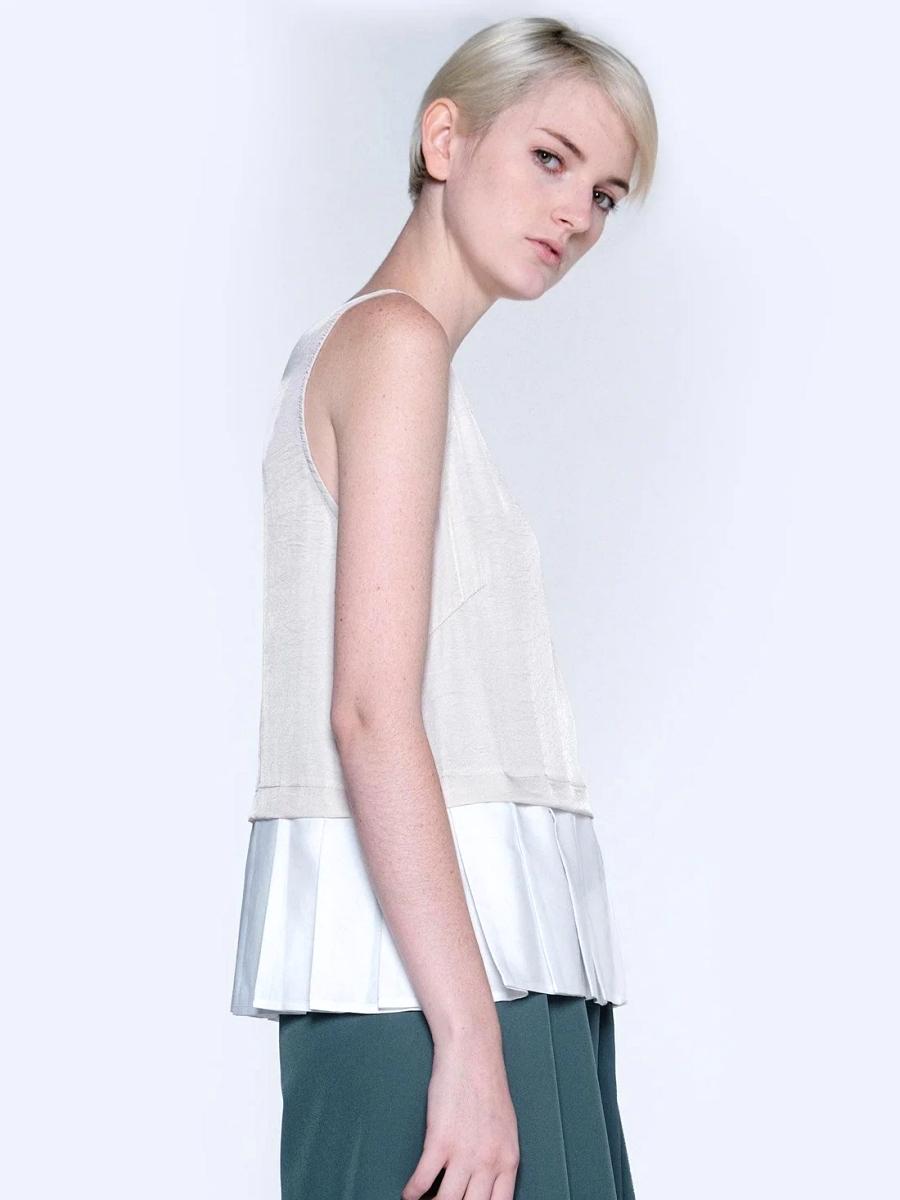 Salient Label｜Axel Dual Colour Pleated Top