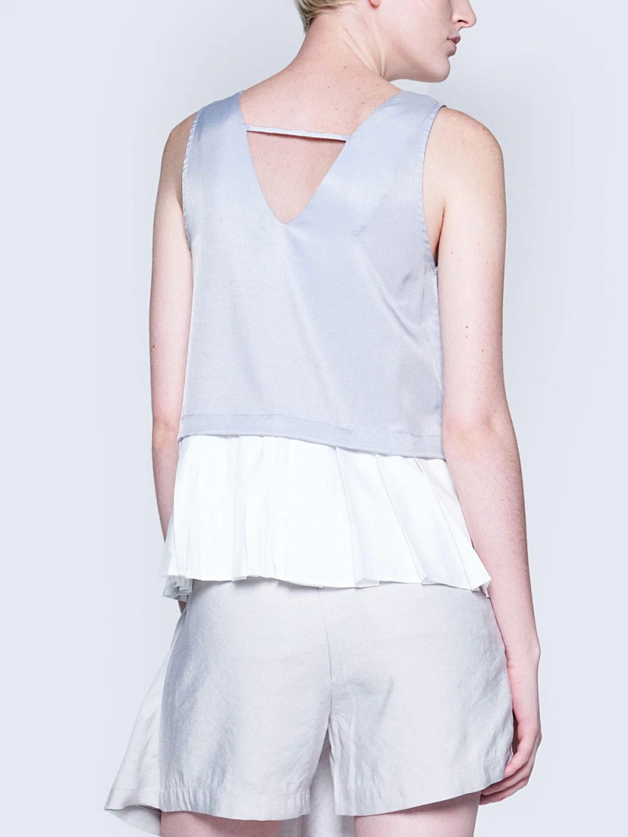 Salient Label｜Axel Dual Colour Pleated Top