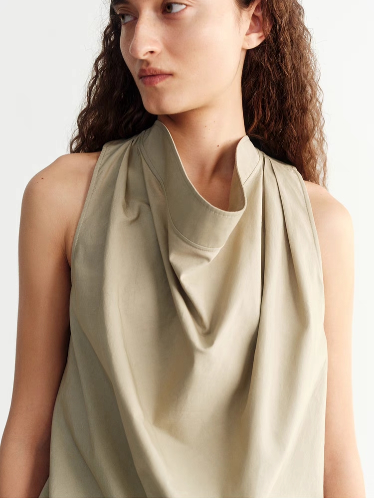 INSIS｜Halter Twisted Back A-Line Tank Top