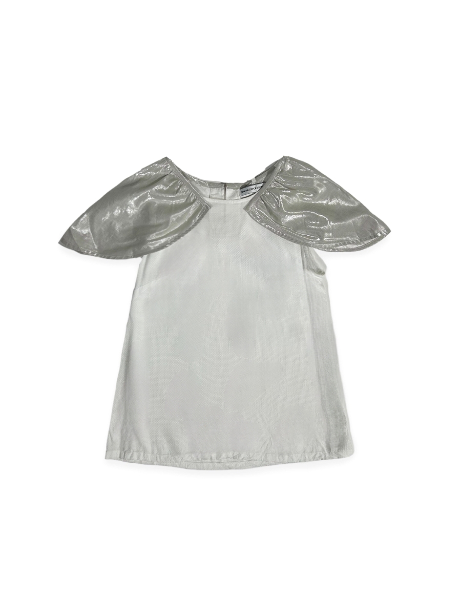 SEW・縫｜ Silver White Bud Shoulder Design Top