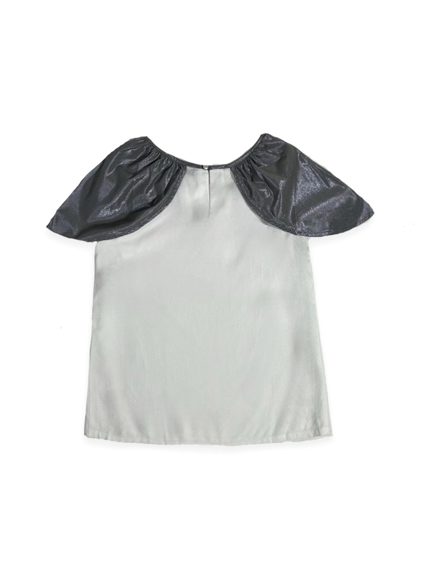 SEW・縫｜ Silver White Bud Shoulder Design Top