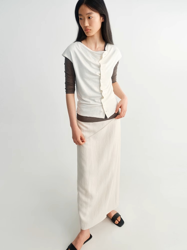 INSIS｜Eco-Friendly Linen Cotton Vintage Hooded Cardigan Vest