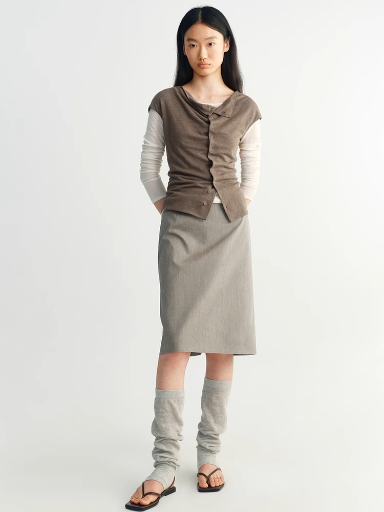 INSIS｜Eco-Friendly Linen Cotton Vintage Hooded Cardigan Vest