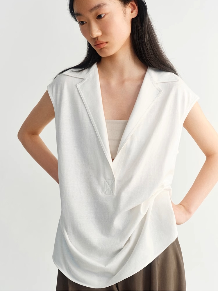 INSIS｜Nordic Literary Layered V-Neck Casual Knitted Vest Blouse