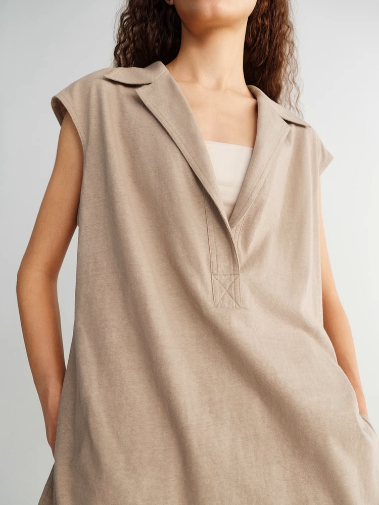 INSIS｜Nordic Literary Layered V-Neck Casual Knitted Vest Blouse