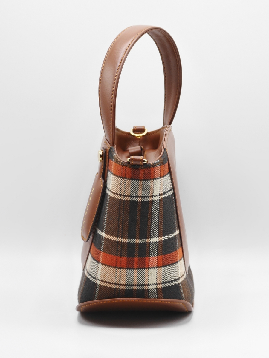 Merry Bucket Tote ｜ Tartan Espresso