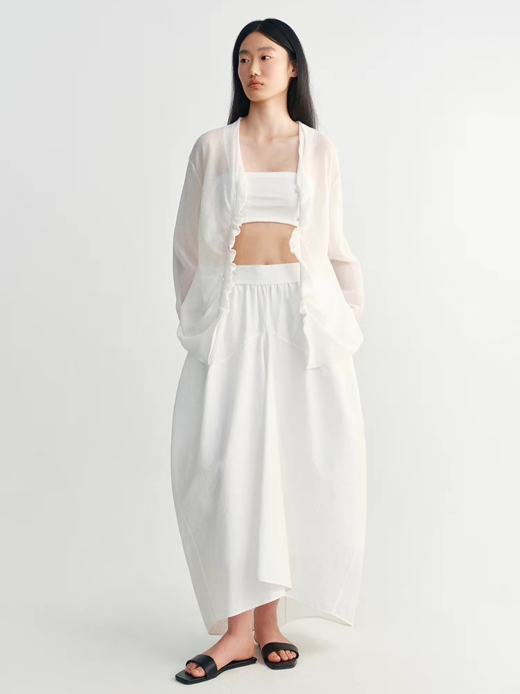 INSIS｜Nordic Literary Pima Cotton Flower Bud Skirt