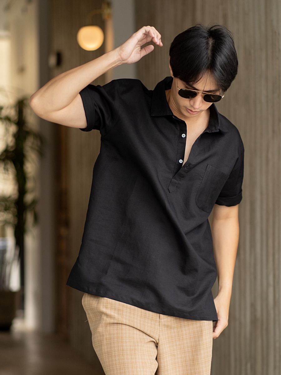 Candith｜Original Natural Linen Polo Shirt