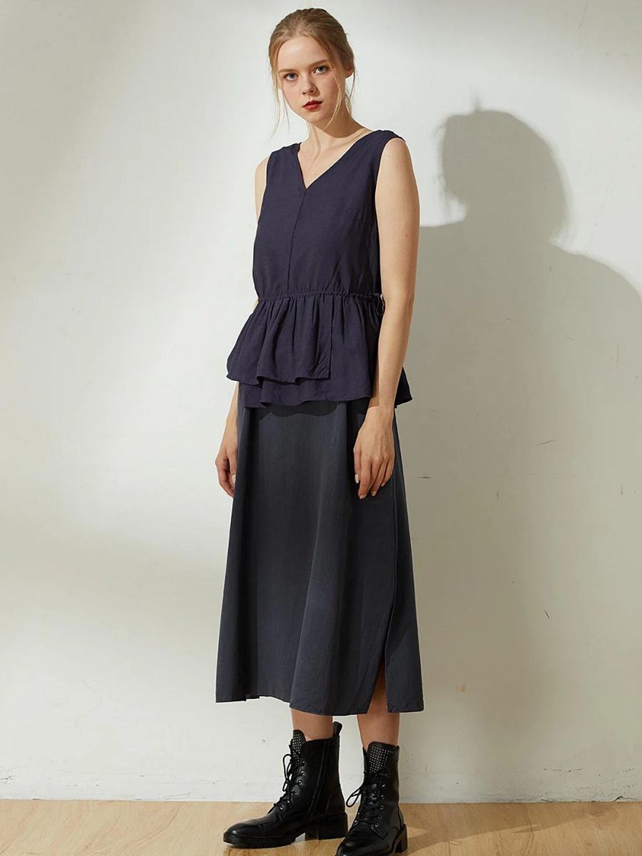 Salient Label｜Farrow TENCEL™ Linen Peplum Top