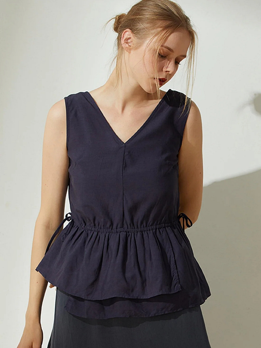 Salient Label｜Farrow TENCEL™ Linen Peplum Top