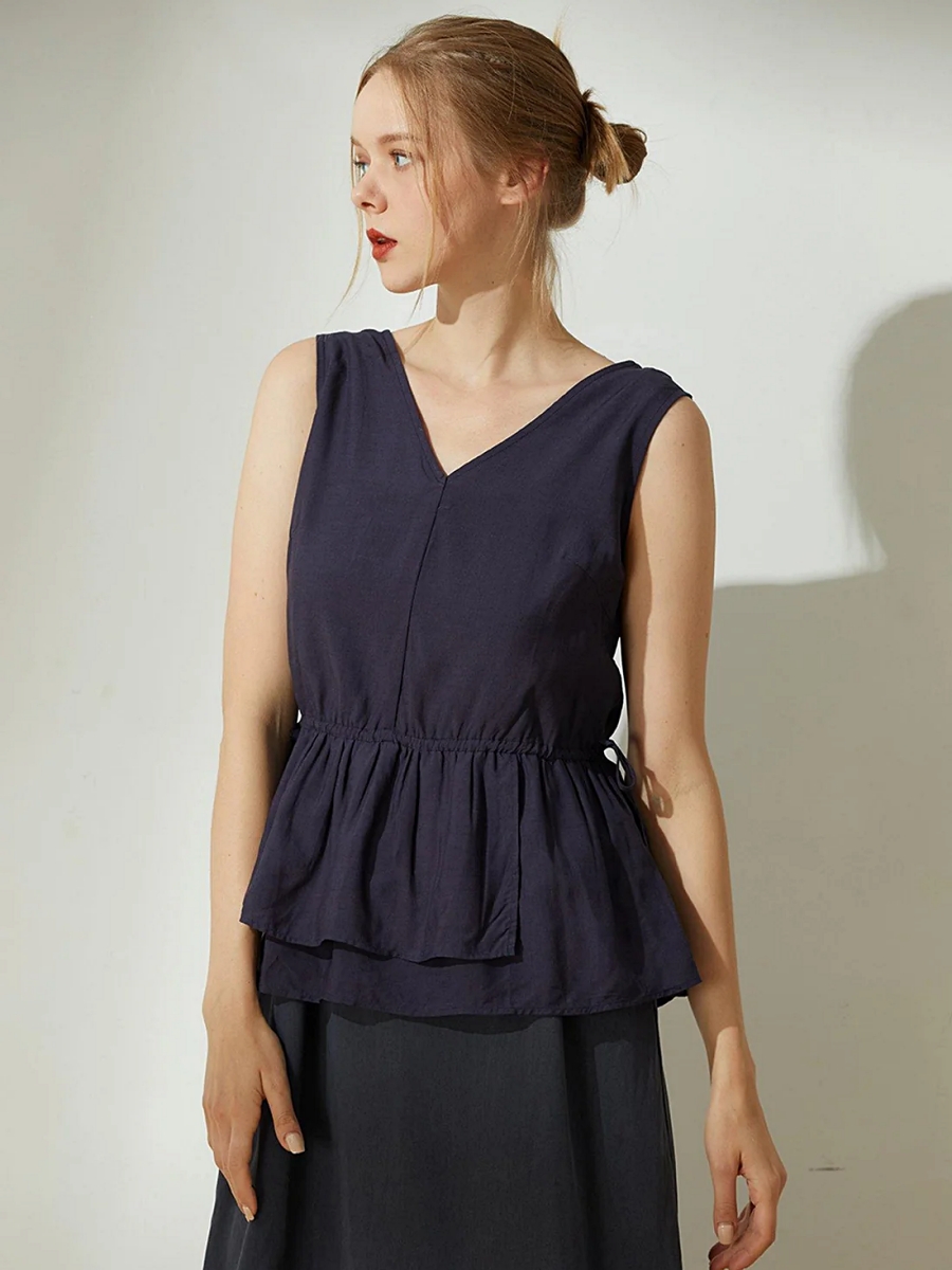 Salient Label｜Farrow TENCEL™ Linen Peplum Top