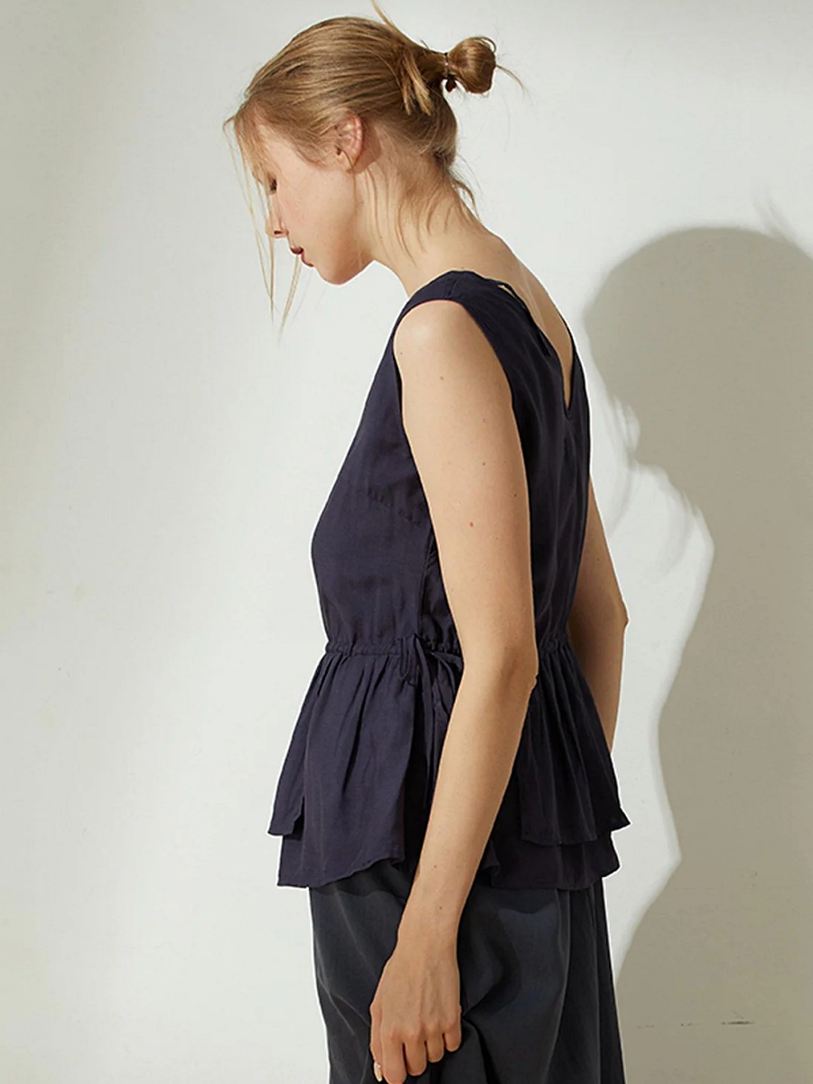 Salient Label｜Farrow TENCEL™ Linen Peplum Top