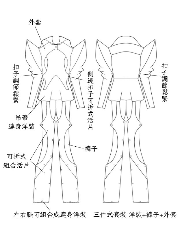 泩聲不惜-3件式可拆穿套裝