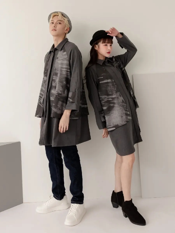 史博 x Kevin x CLA 新莽大泉五十銅範人流軌跡假兩件拼接長版上衣